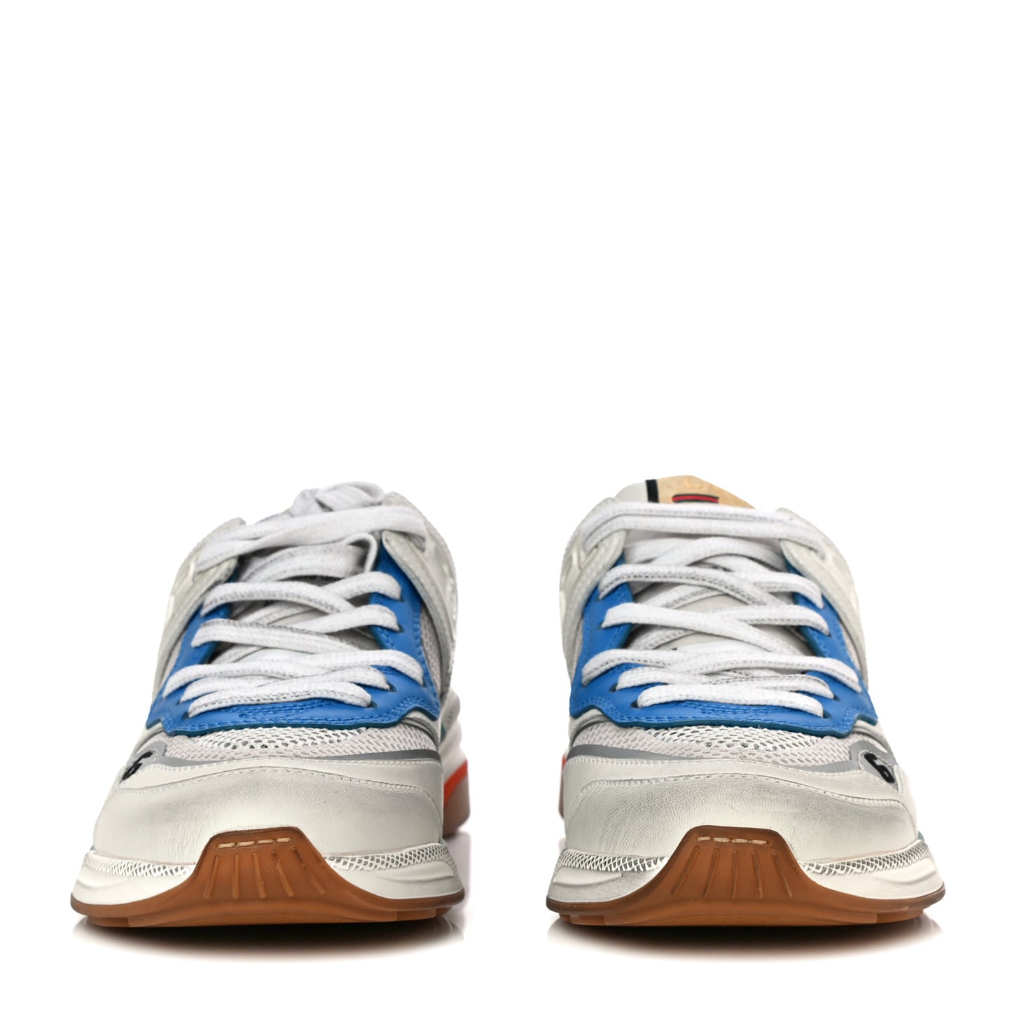 Calfskin Womens Ultrapace Sneakers 36.5 White Silver