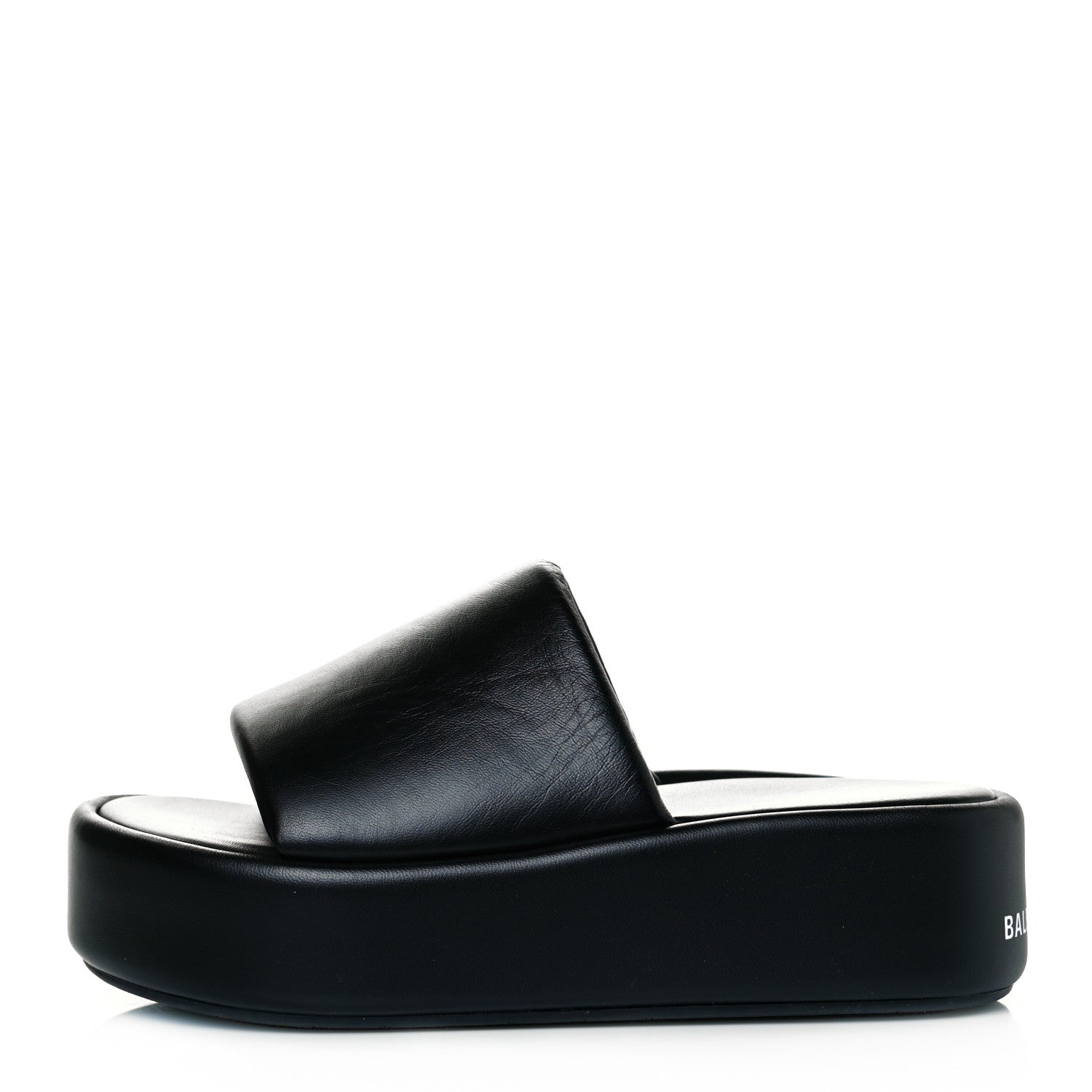 Balenciaga Smooth Nappa Logo Rise Platform Sandals 38 Black White 1 of 8