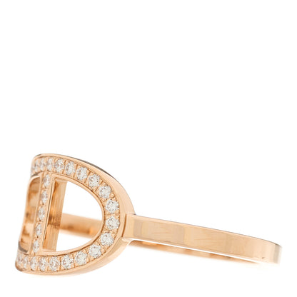 Hermes 18K Rose Gold Diamond MM Chaine d'Ancre Contour Ring 57 8 3 of 8
