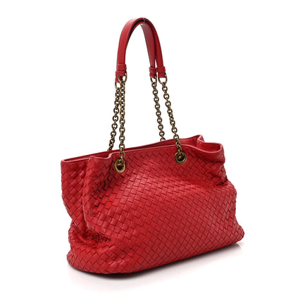 Bottega Veneta Nappa Intrecciato Medium Classic Chain Strap Tote Red 4 of 9