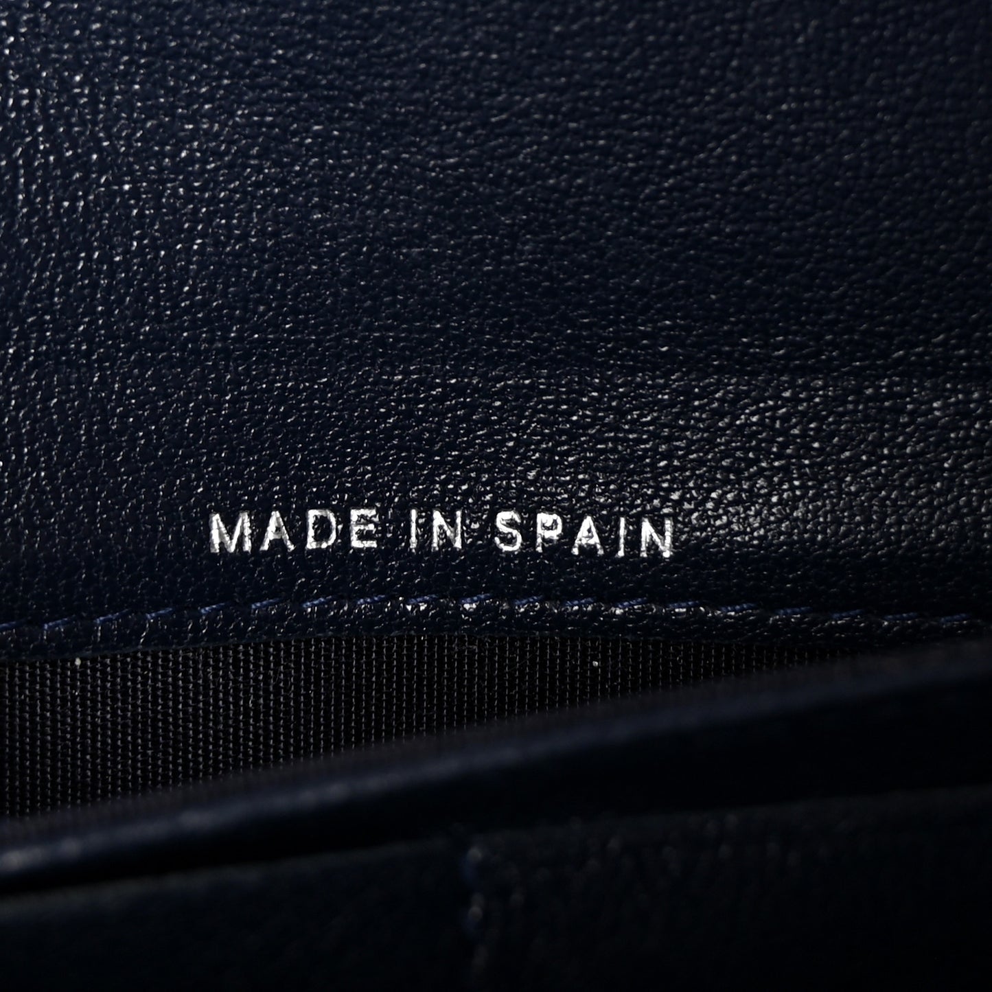 Sheepskin Quilted Mademoiselle Vintage Zip Around Wallet Navy