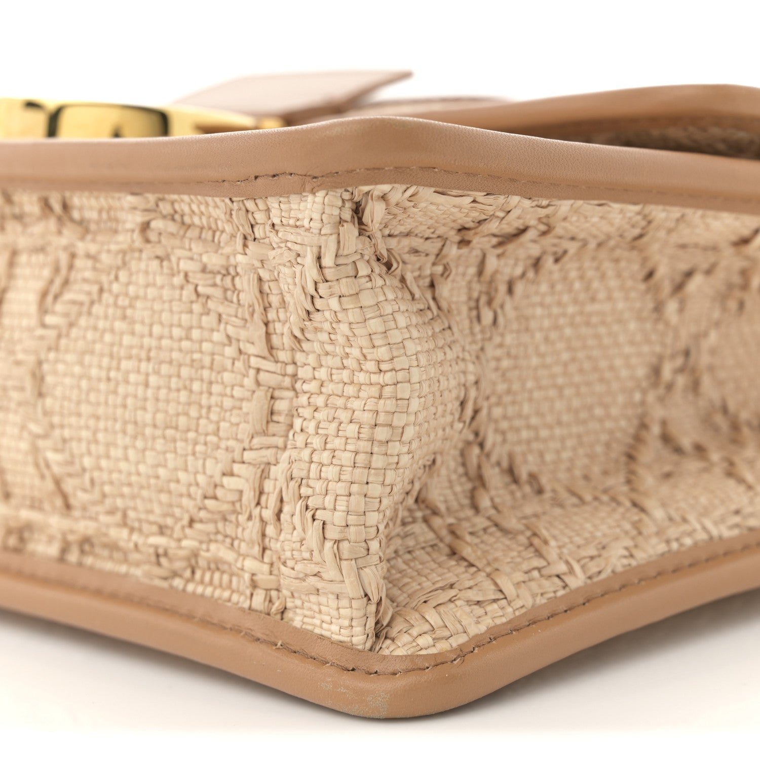 Christian Dior Raffia Calfskin 30 Montaigne Flap Bag Beige 1767881