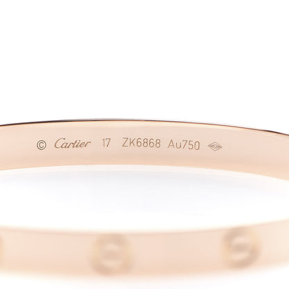 Cartier 18K Pink Gold LOVE Bracelet 17 5 of 7