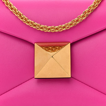 Valentino Garavani Nappa One Stud Chain Clutch Pink PP 8 of 10
