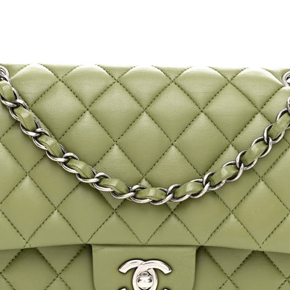 Chanel Lambskin Quilted Medium Double Flap Green 8 of 11