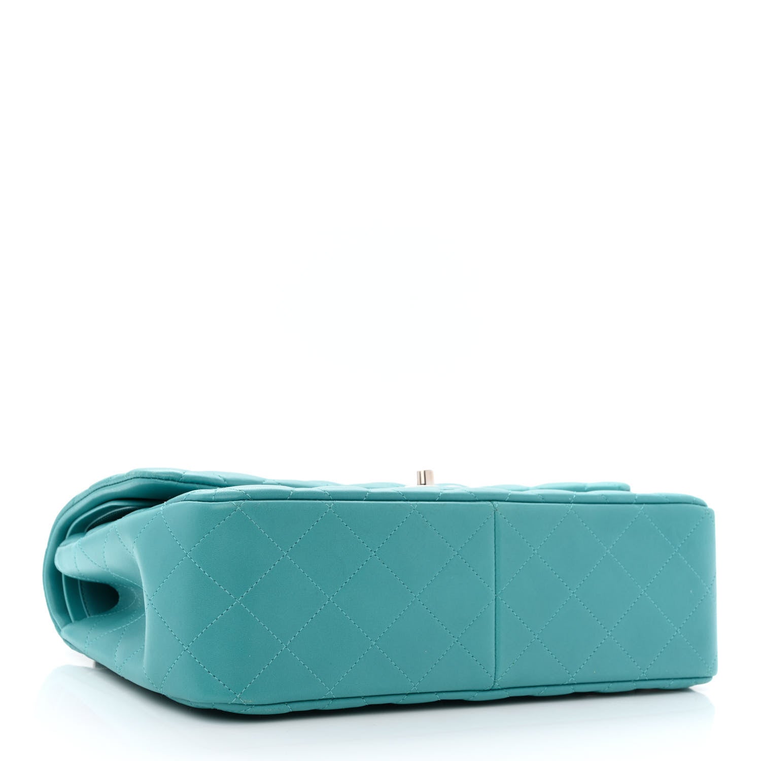 Chanel Lambskin Quilted Jumbo Double Flap Turquoise 4 of 10