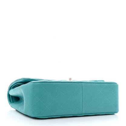 Chanel Lambskin Quilted Jumbo Double Flap Turquoise 4 of 10