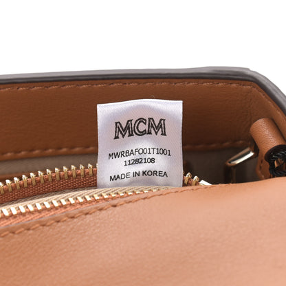 MCM Metallic Visetos Medium Millie Crossbody Bag Berlin Gold 7 of 10