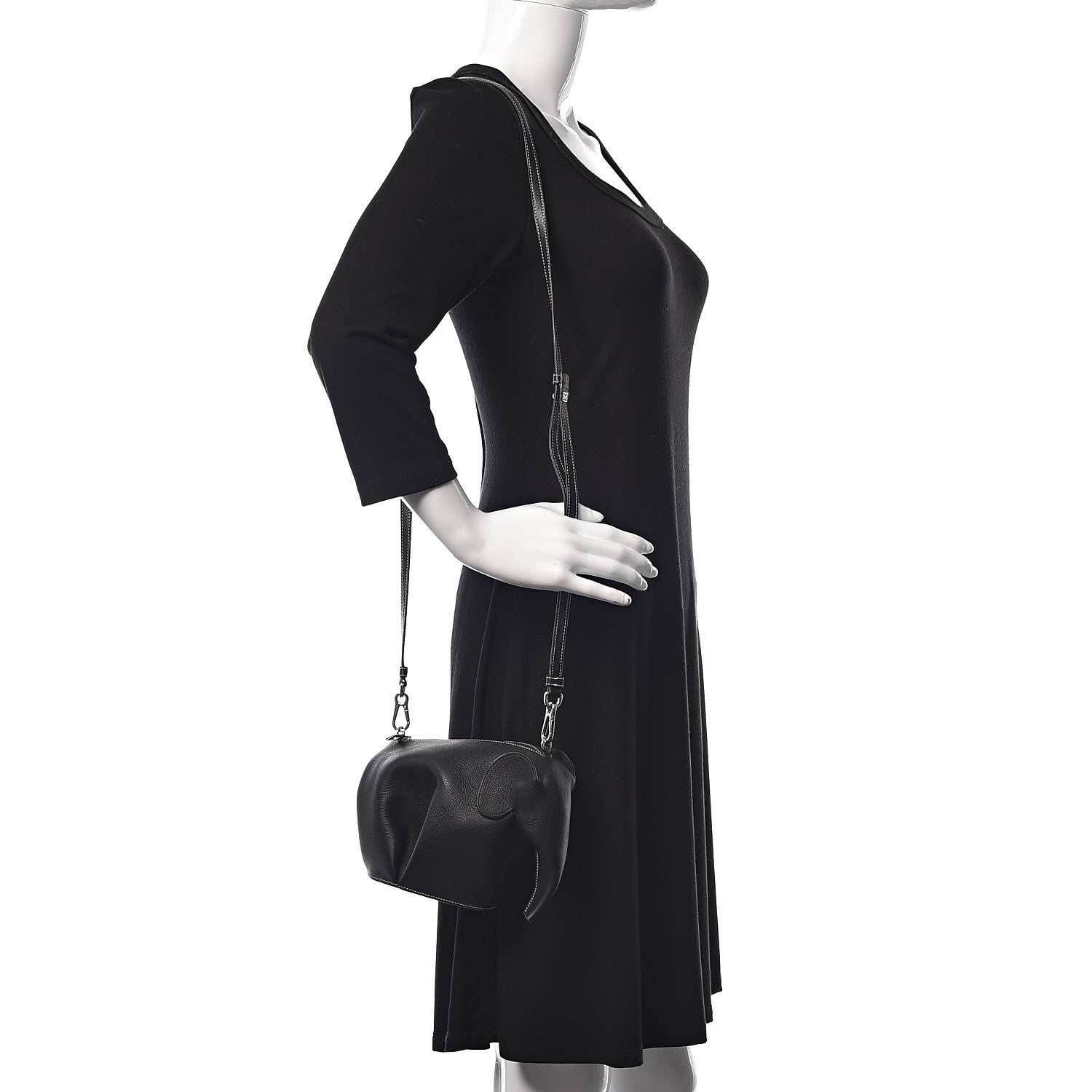 Loewe Calfskin Mini Elephant Crossbody Bag Black 2 of 10