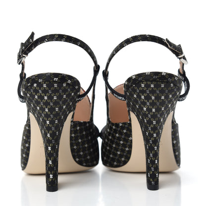 Fendi Fabric Jacquard Ffreedom Slingback Pumps 38.5 7 of 10