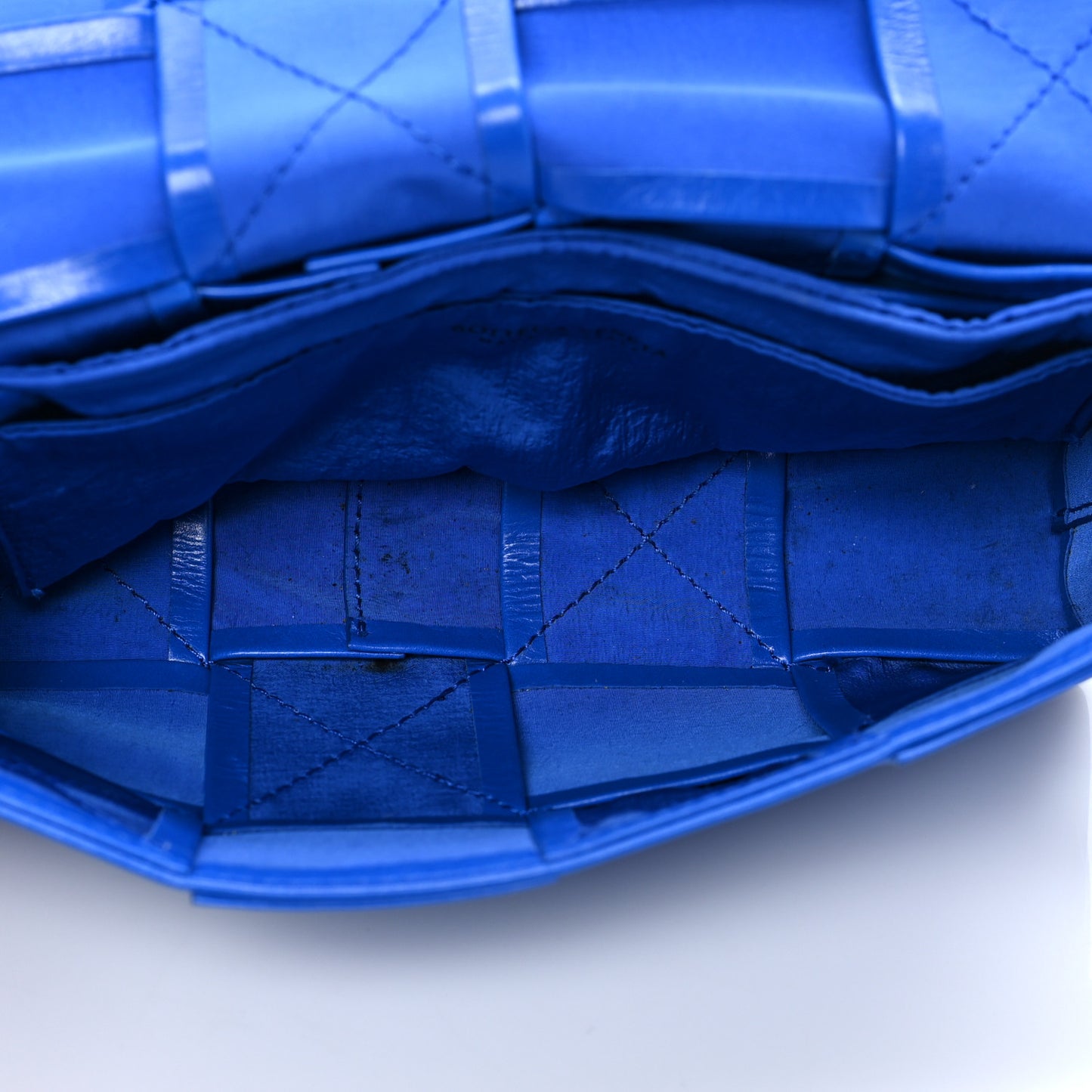 Paper Calfskin Intrecciato Cassette Belt Bag Blue