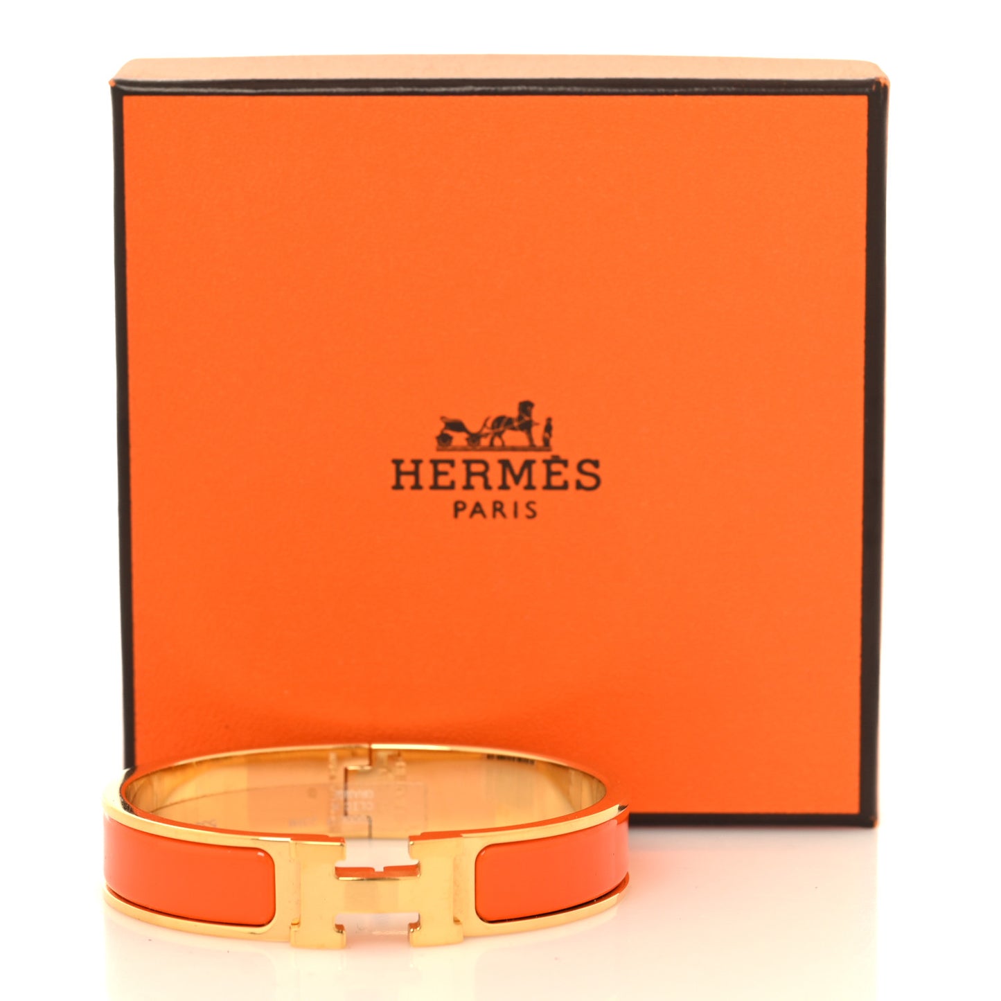 Enamel Narrow Clic Clac H Bracelet PM Orange
