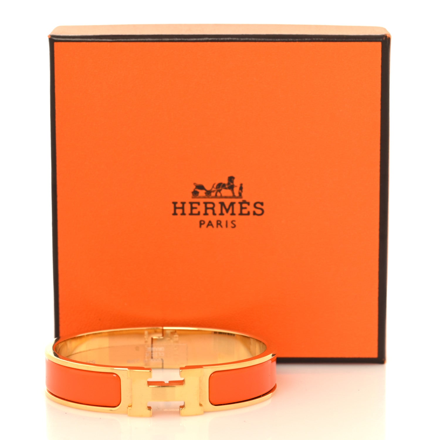 Hermes Enamel Narrow Clic Clac H Bracelet PM Orange 5 of 5