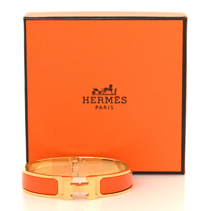 Hermes Enamel Narrow Clic Clac H Bracelet PM Orange 5 of 5
