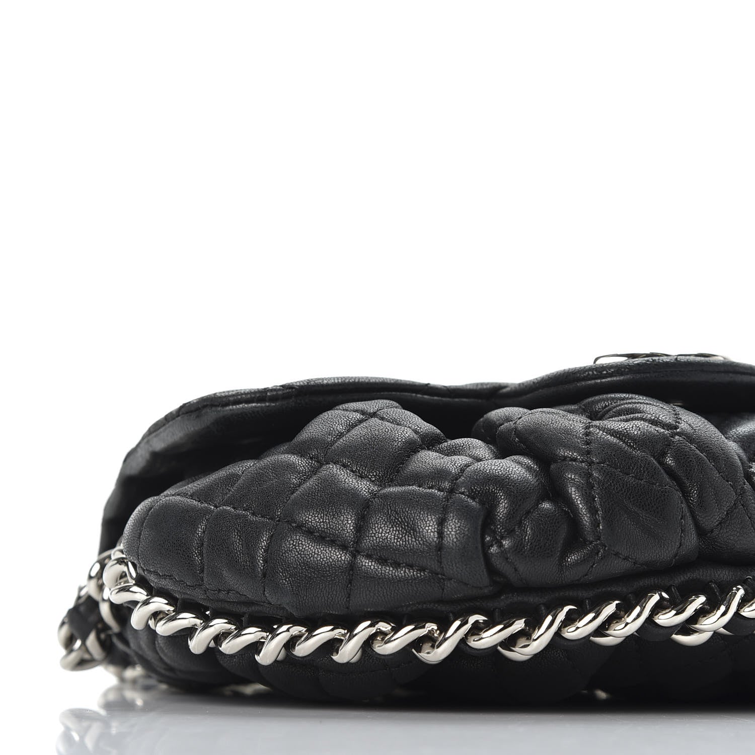 Chanel Washed Lambskin Quilted Mini Chain Around Flap Black 5 of 10