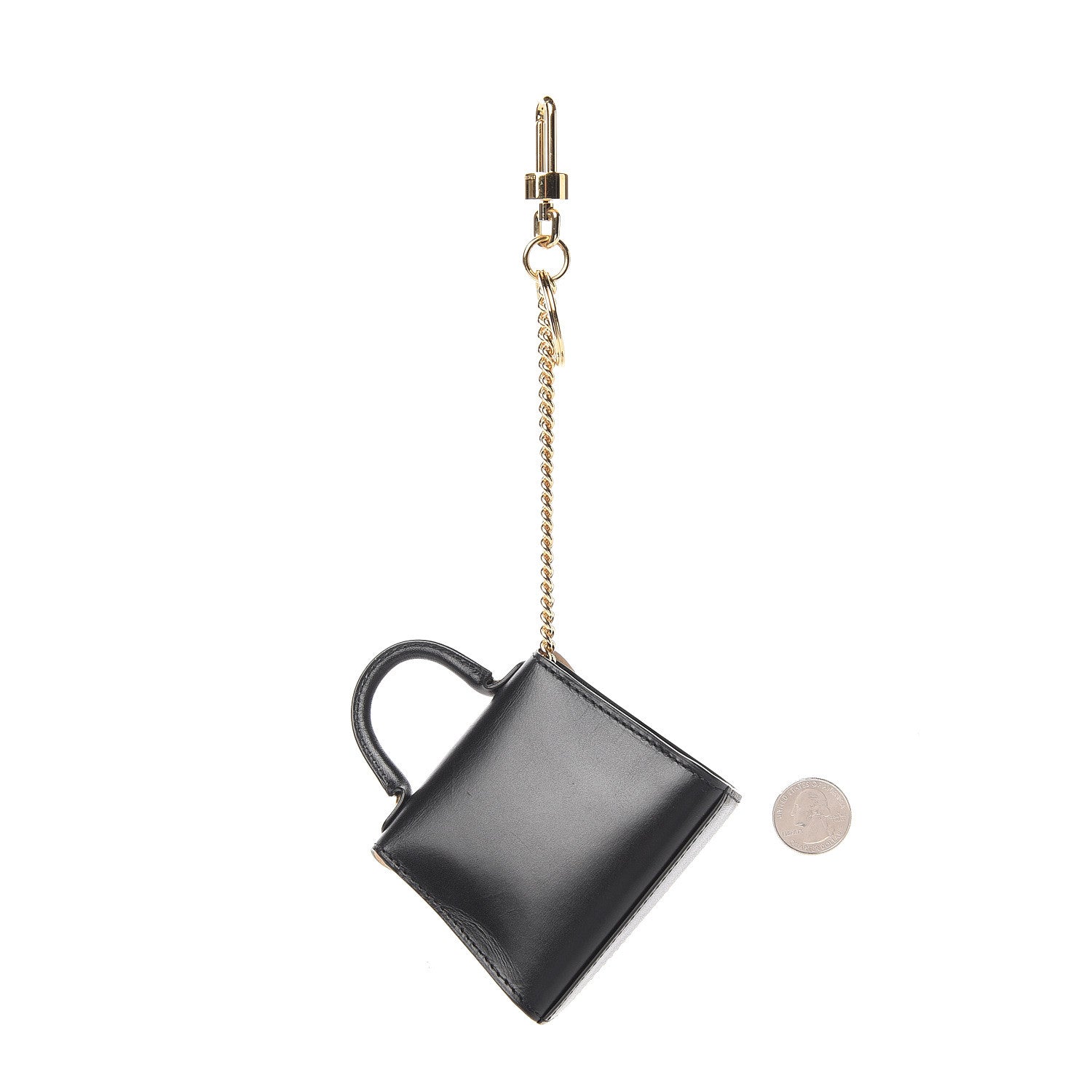 Delvaux Calfskin Print Mini Brillant Bag Charm Black Multicolor 2 of 5