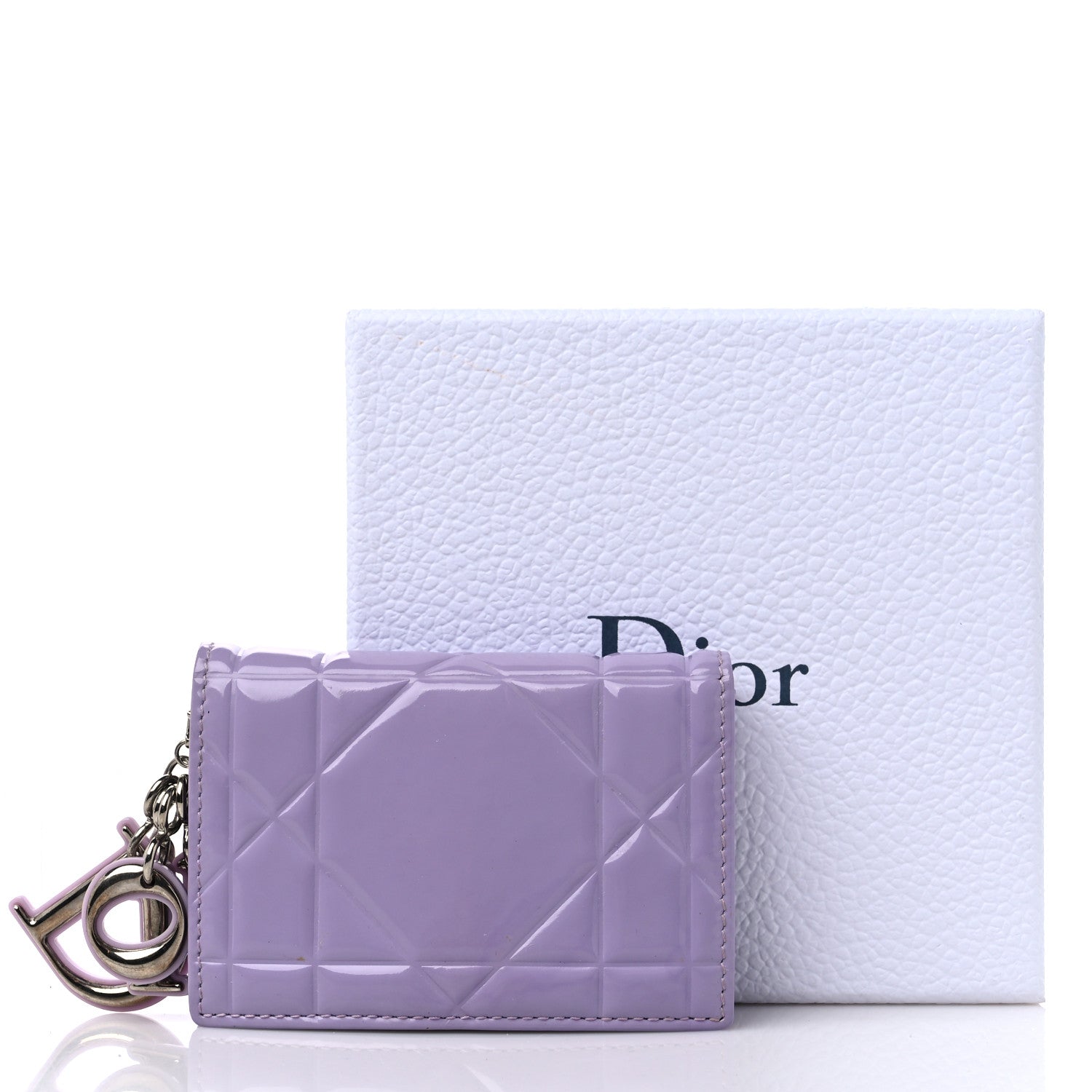 Christian Dior Patent Cannage Lady Dior Card Holder Lilac 10 of 10