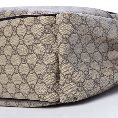 Gucci GG Supreme Monogram Selleria Calfskin Large Diaper Bag Beige Ebony Cocoa Dark Chocolate 12 of 13