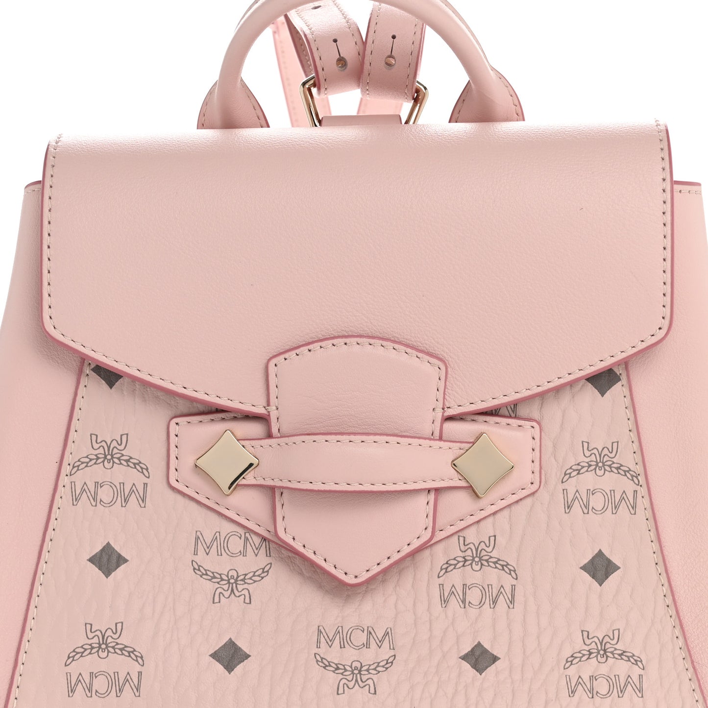 Calfskin Essential Visetos Small Backpack Powder Pink