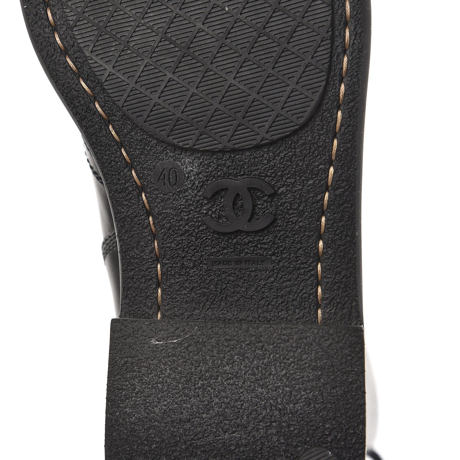 Chanel Crinkled Calfskin Paris Edinburgh CC Combat Boots 40 Black 6 of 10