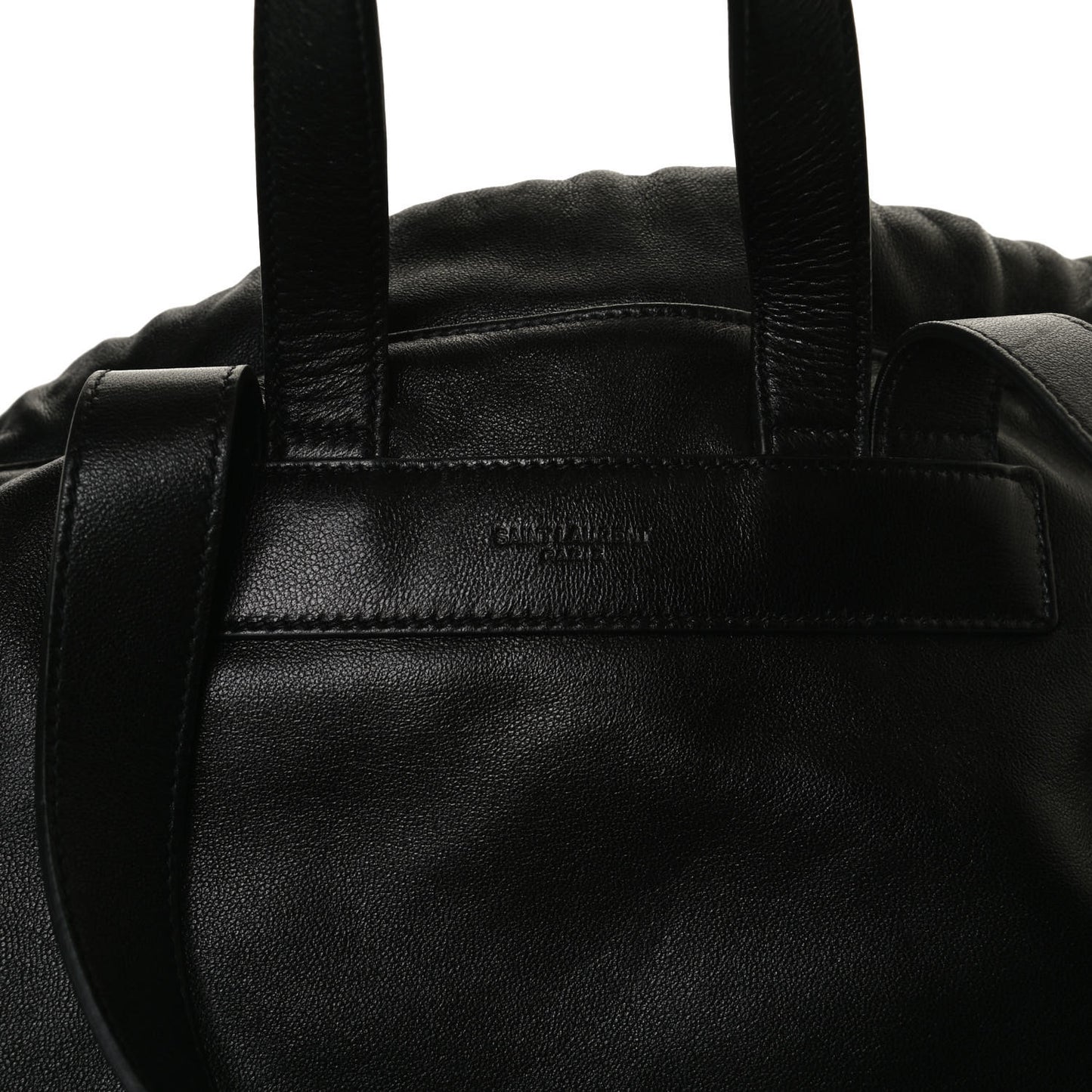Lambskin Drawstring Backpack Black