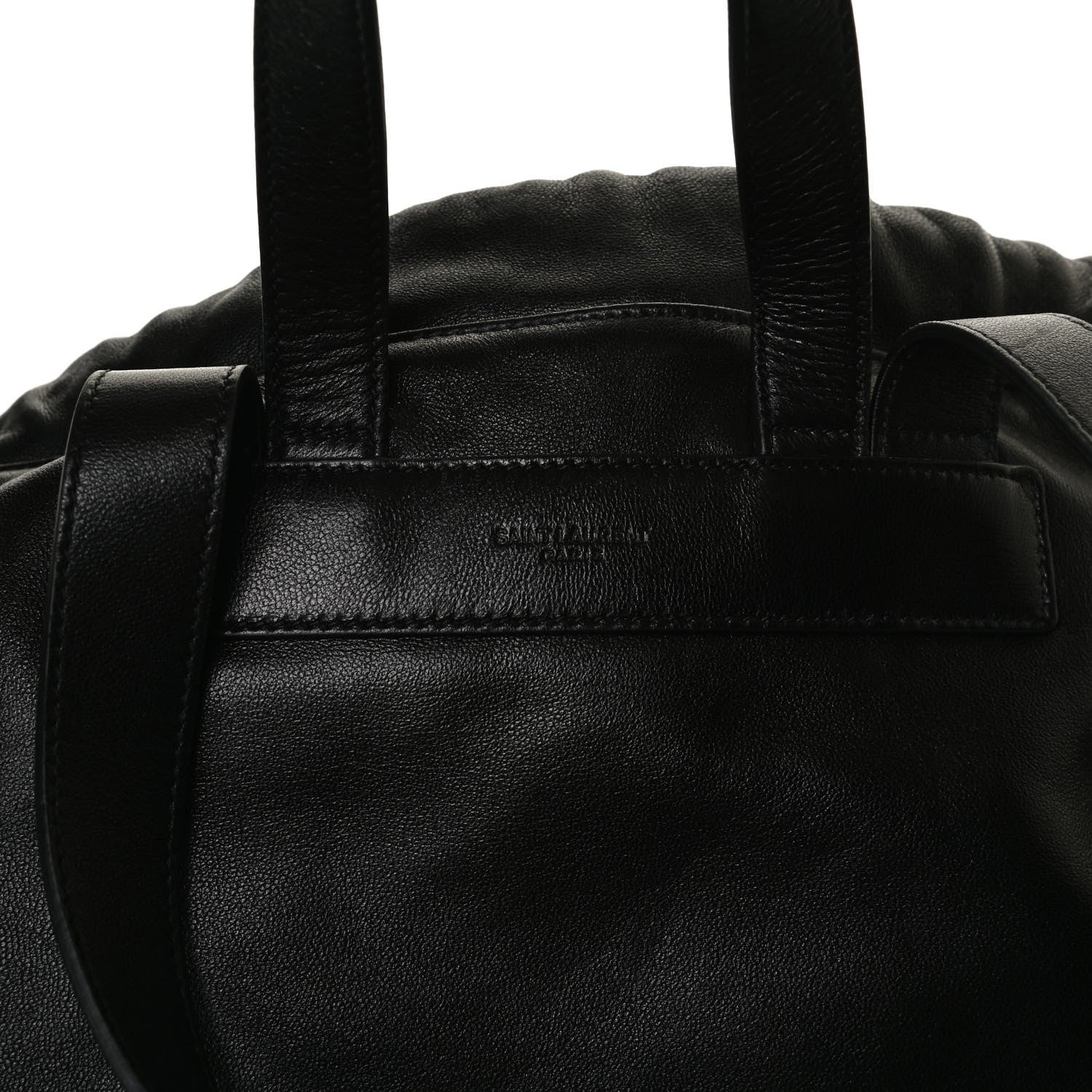 Saint Laurent Lambskin Drawstring Backpack Black 5 of 14