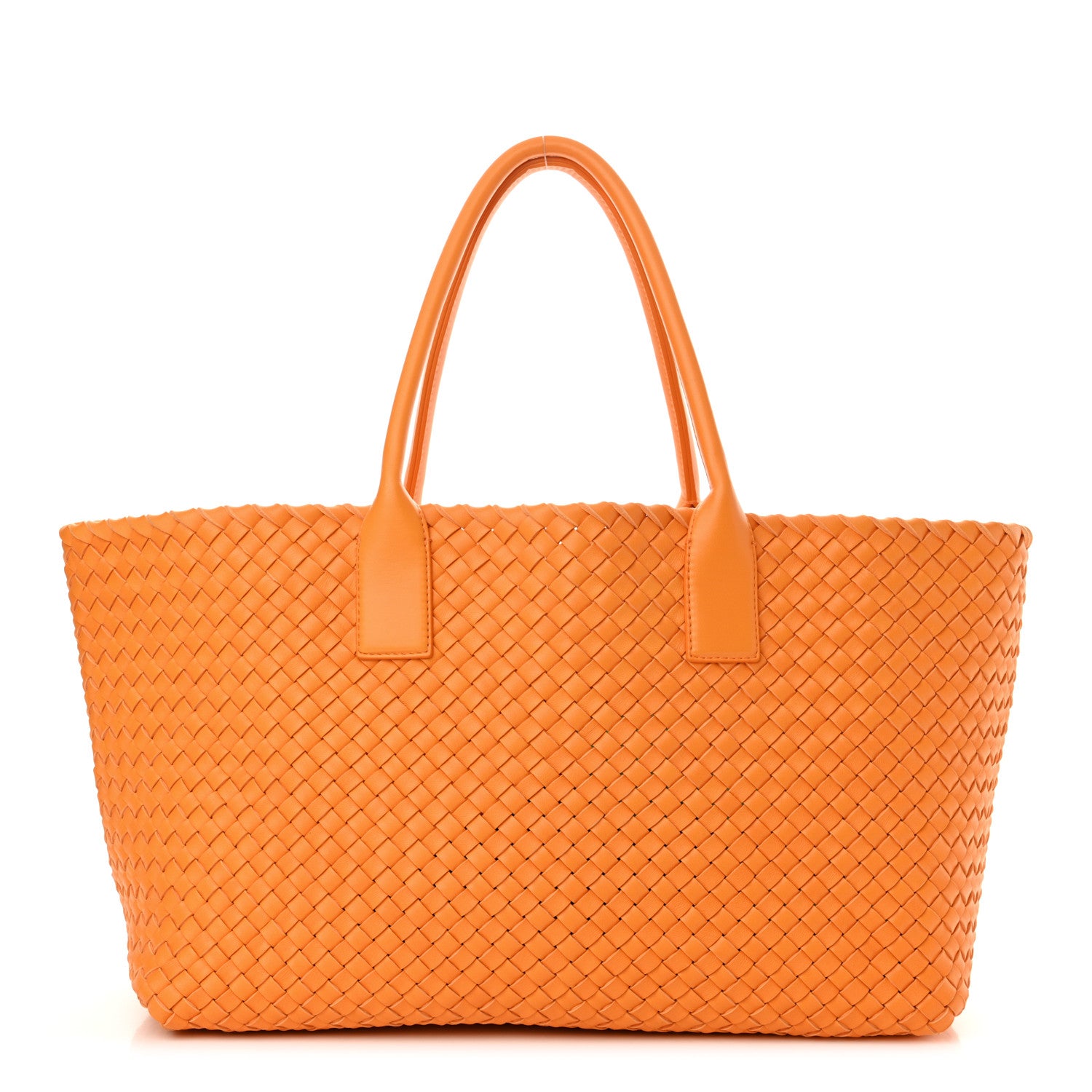 Bottega Veneta Lambskin Intreccio Medium Cabat Tangerine 1 of 11