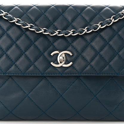 Chanel Calfskin Quilted In the Business Flap Dark Navy Blue 8 of 12