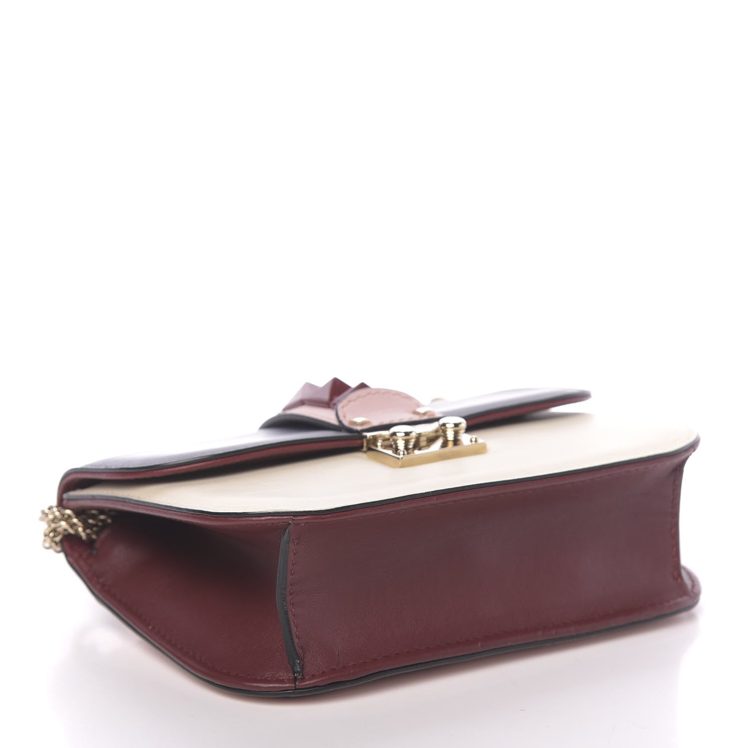 Valentino Garavani Vitello Small Glam Lock Rockstud Flap Light Ivory Water Rose Marine Rubin 4 of 13