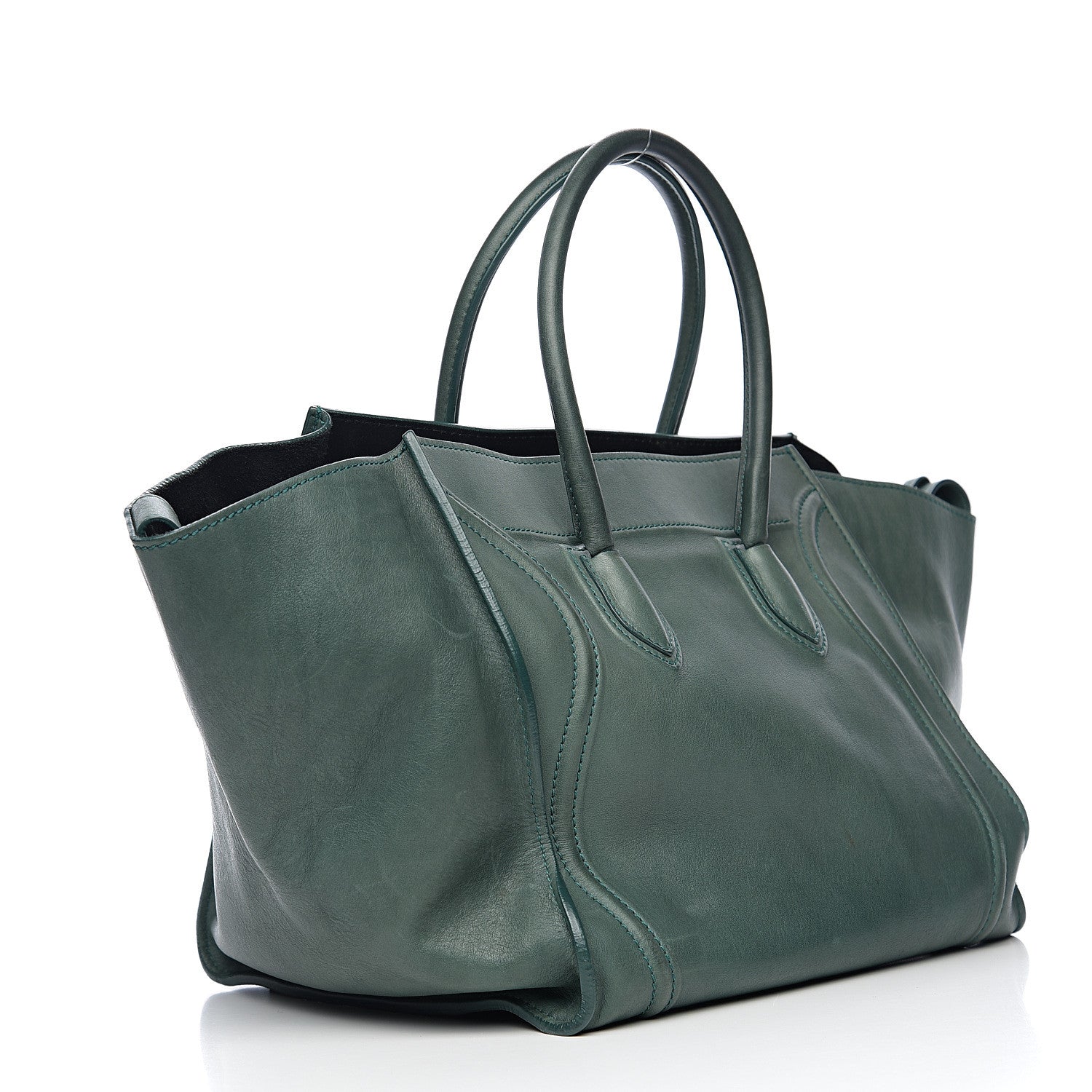 Celine Supple Calfskin Medium Phantom Luggage Emerald 2 of 9
