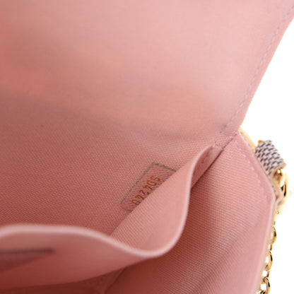 Louis Vuitton Damier Azur Pochette Felicie Chain Wallet Rose Ballerine 11 of 13