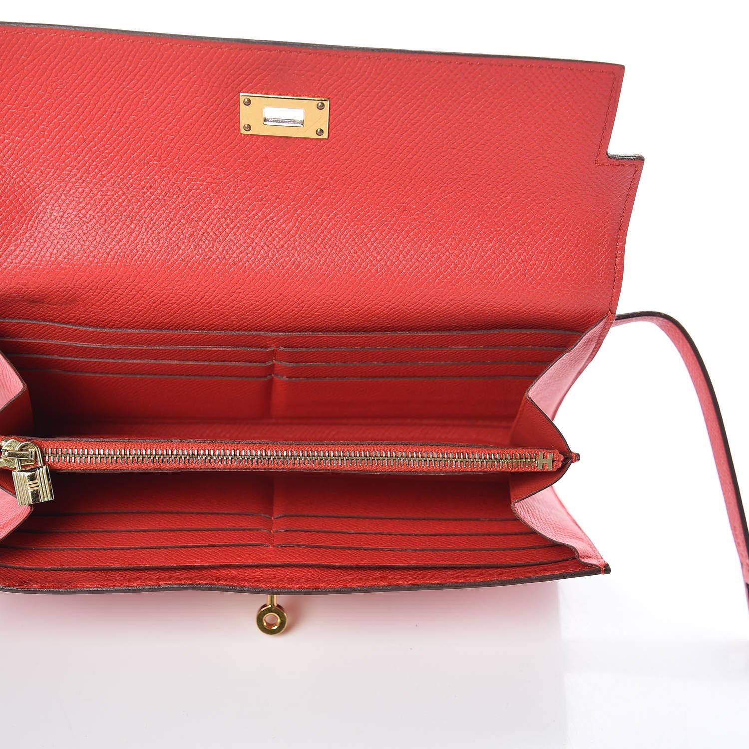 Hermes Epsom Kelly Longue Wallet Rouge Tomate 5 of 12