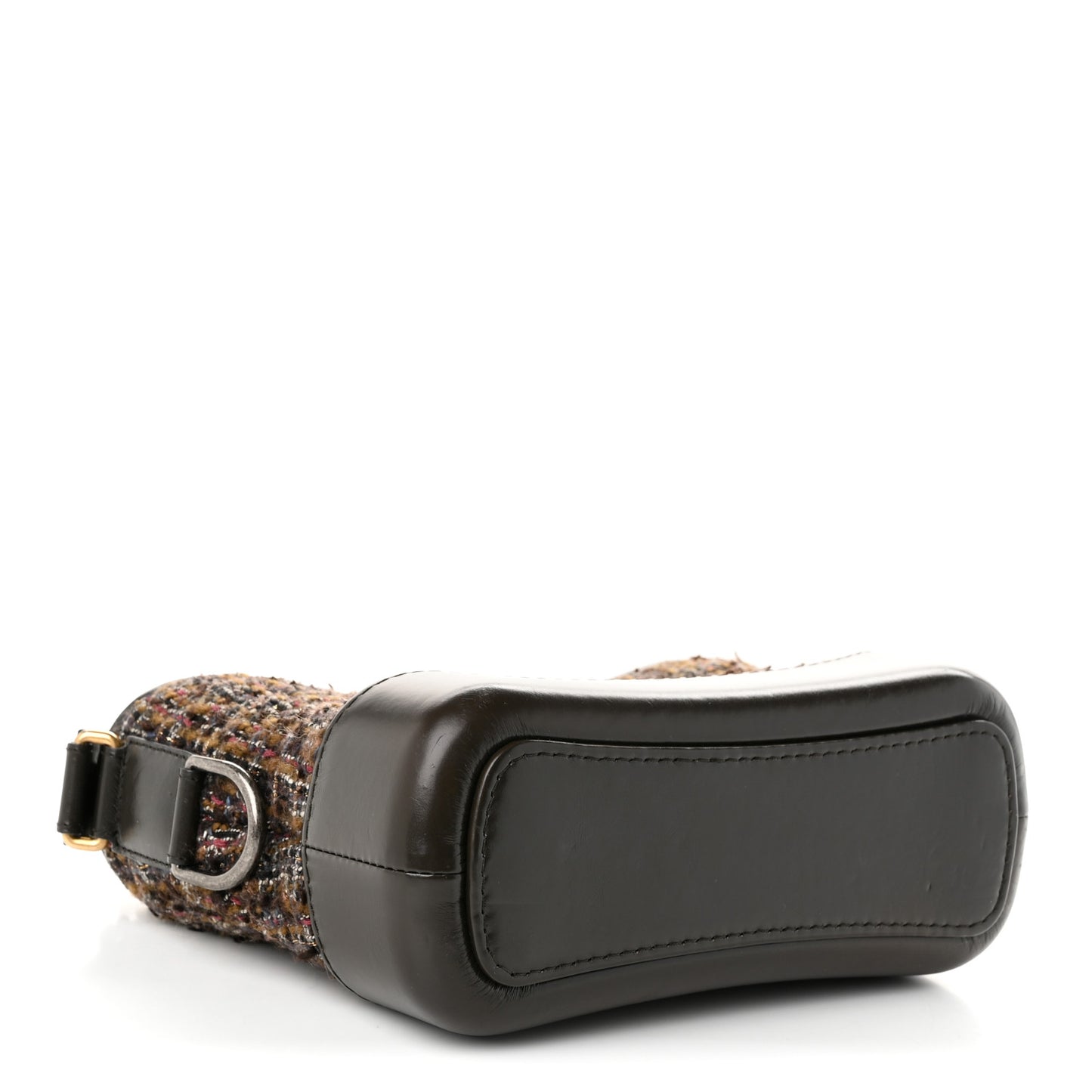 Tweed Calfskin Quilted Small Gabrielle Hobo Brown