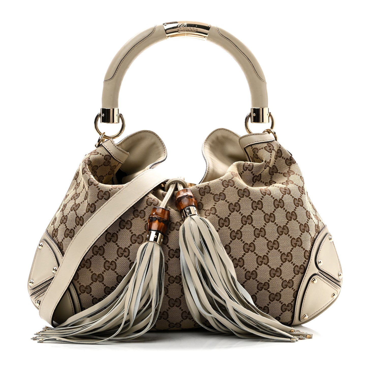 Monogram Medium Indy Top Handle Hobo Off White