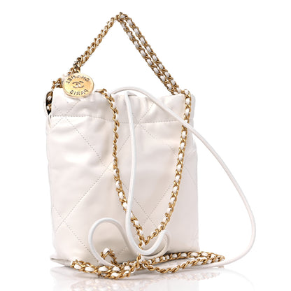 Chanel Shiny Calfskin Quilted Mini Chanel 22 White 3 of 9