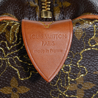 Louis Vuitton Monogram Dentelle Speedy 30 Gold 6 of 7