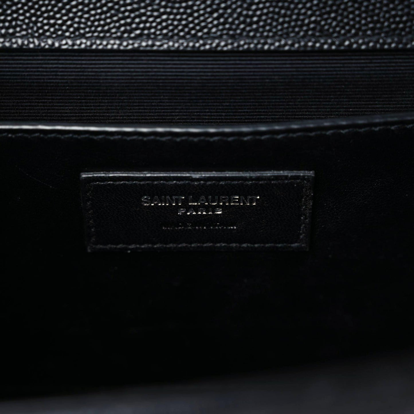 Grain De Poudre Textured Mixed Matelasse Triquilt Medium Monogram Satchel Black