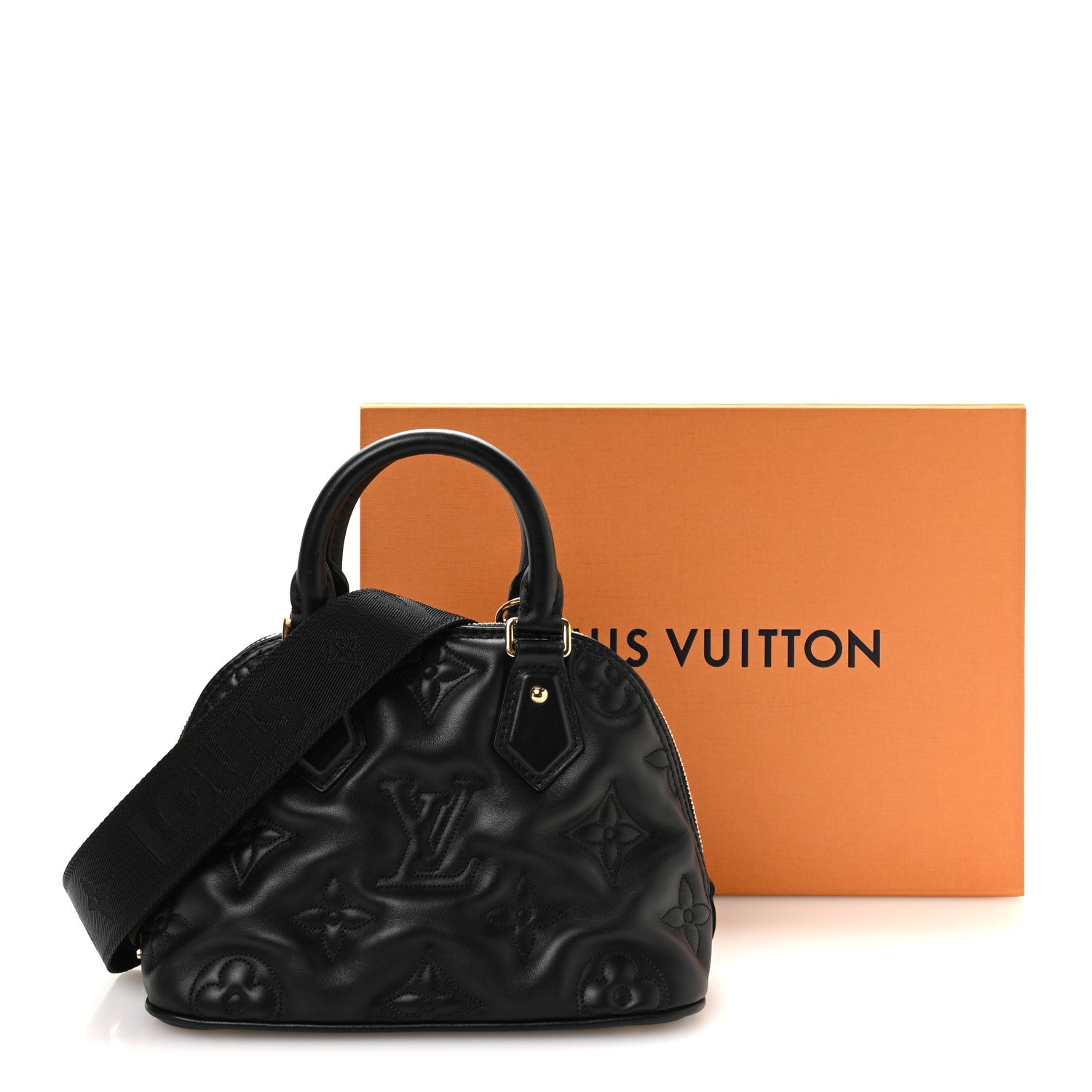 Louis Vuitton Calfskin Bubblegram Alma BB Black 10 of 10