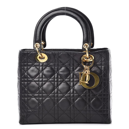 Christian Dior Lambskin Cannage Medium Lady Dior Black 1 of 13