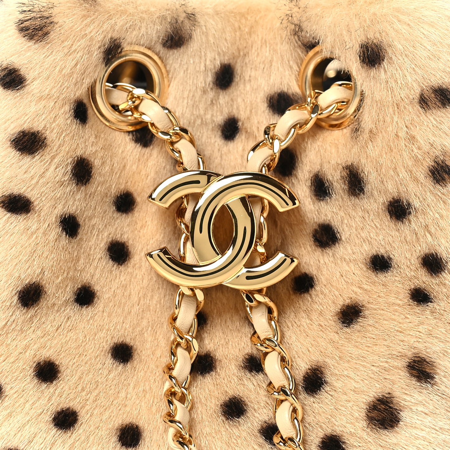 Pony Hair Mini Chanel 25 Handbag Beige Black