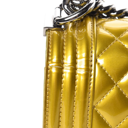 Chanel Metallic Patent Calfskin Quilted Medium Boy Flap Gold 19 of 22