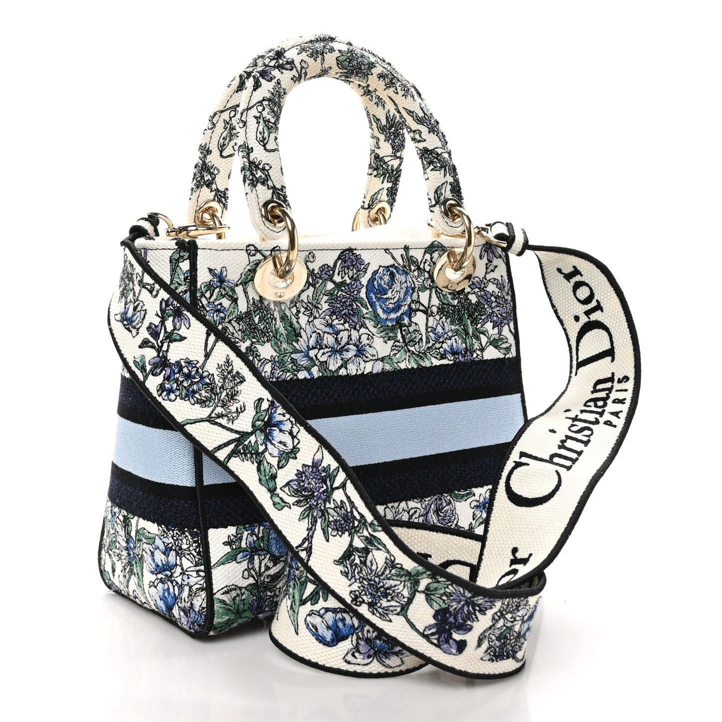 Canvas Embroidered Print Medium Lady D-Lite Blue Multicolor