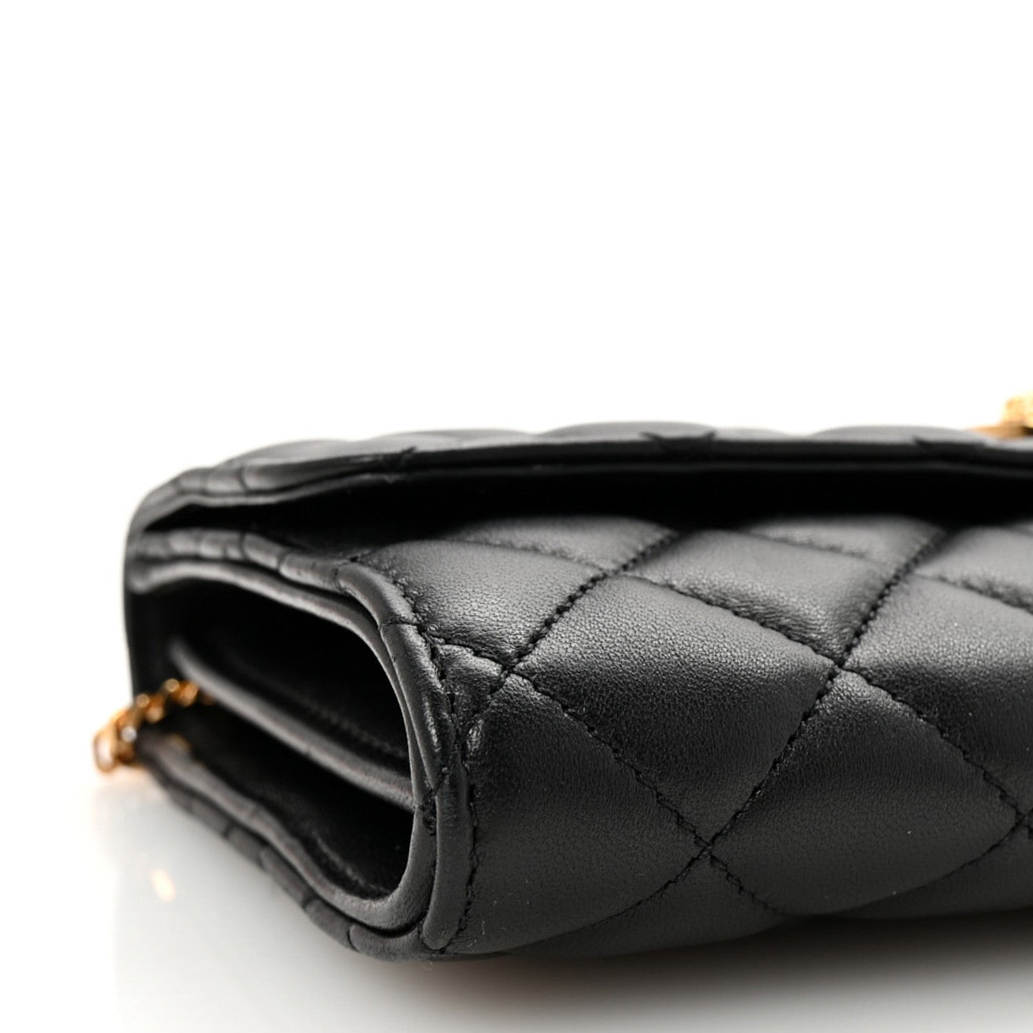 Versace Lambskin Quilted Medusa Wallet On Chain Crossbody Black 8 of 9