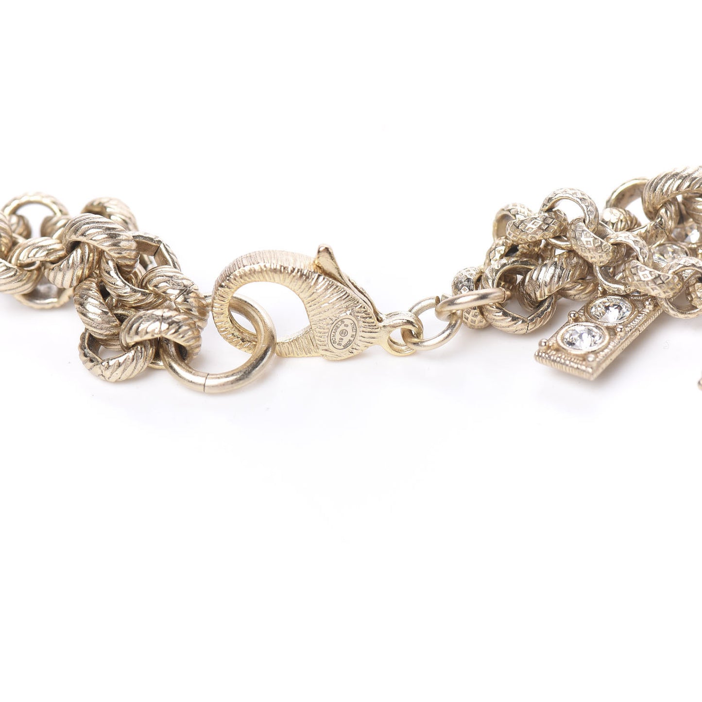 Crystal City of Lights Letter Chain Belt Gold