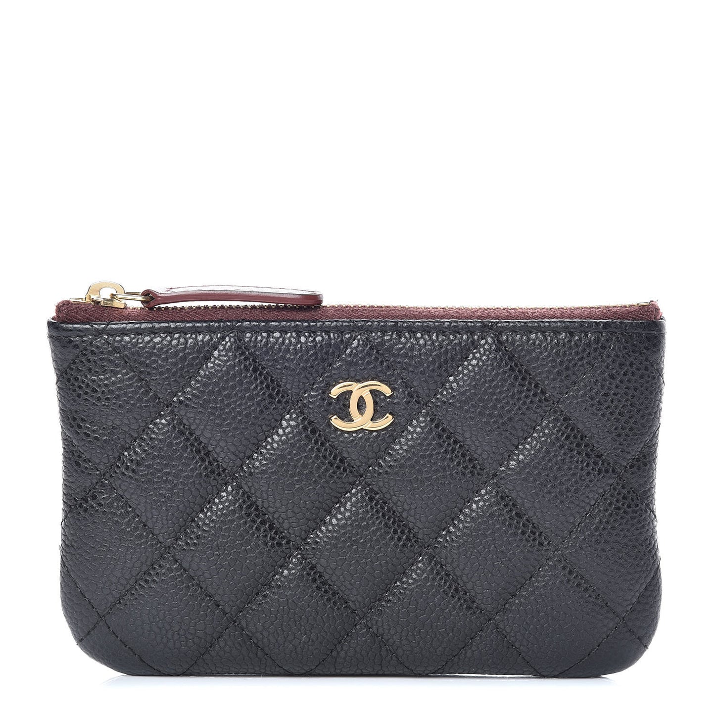 Caviar Quilted Small Cosmetic Case Black