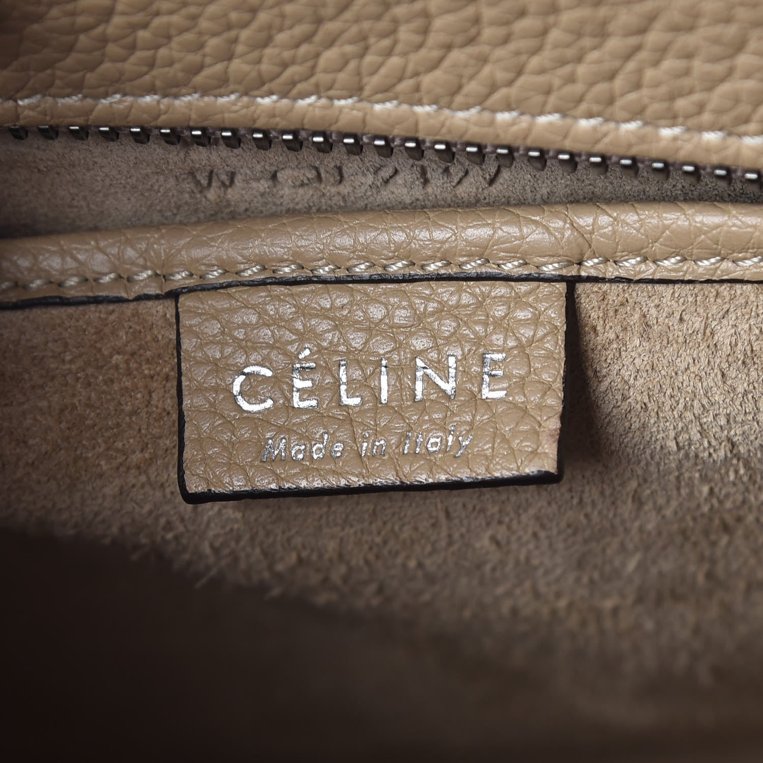 Celine Drummed Calfskin Nano Luggage Dune 6 of 9