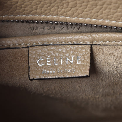 Celine Drummed Calfskin Nano Luggage Dune 6 of 9