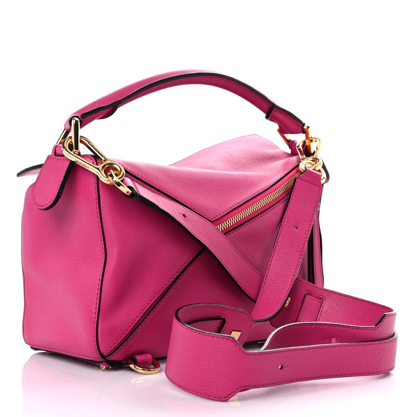 Calfskin Small Puzzle Bag Fuchsia