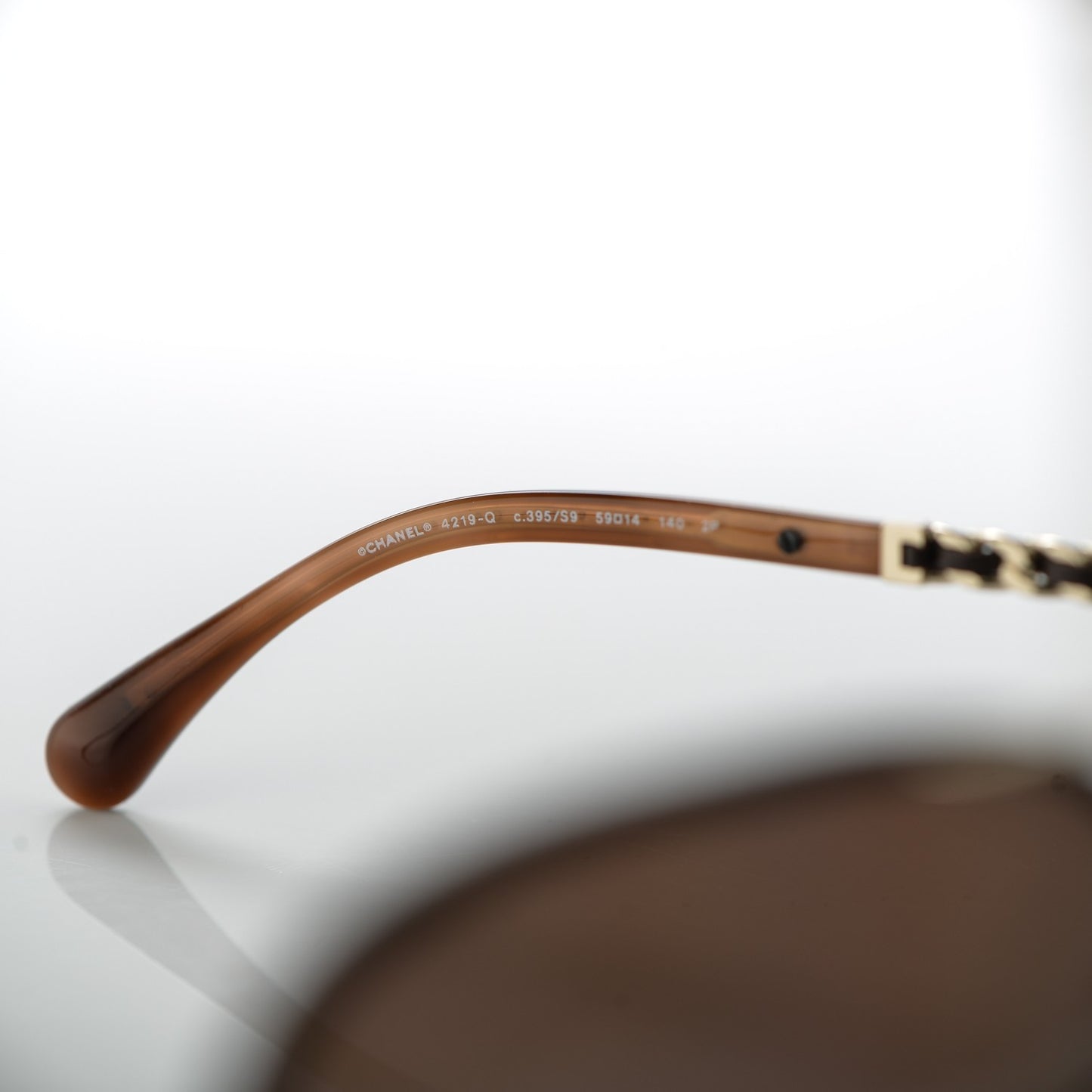 Lambskin Aviator Chain Sunglasses 4194-Q Brown