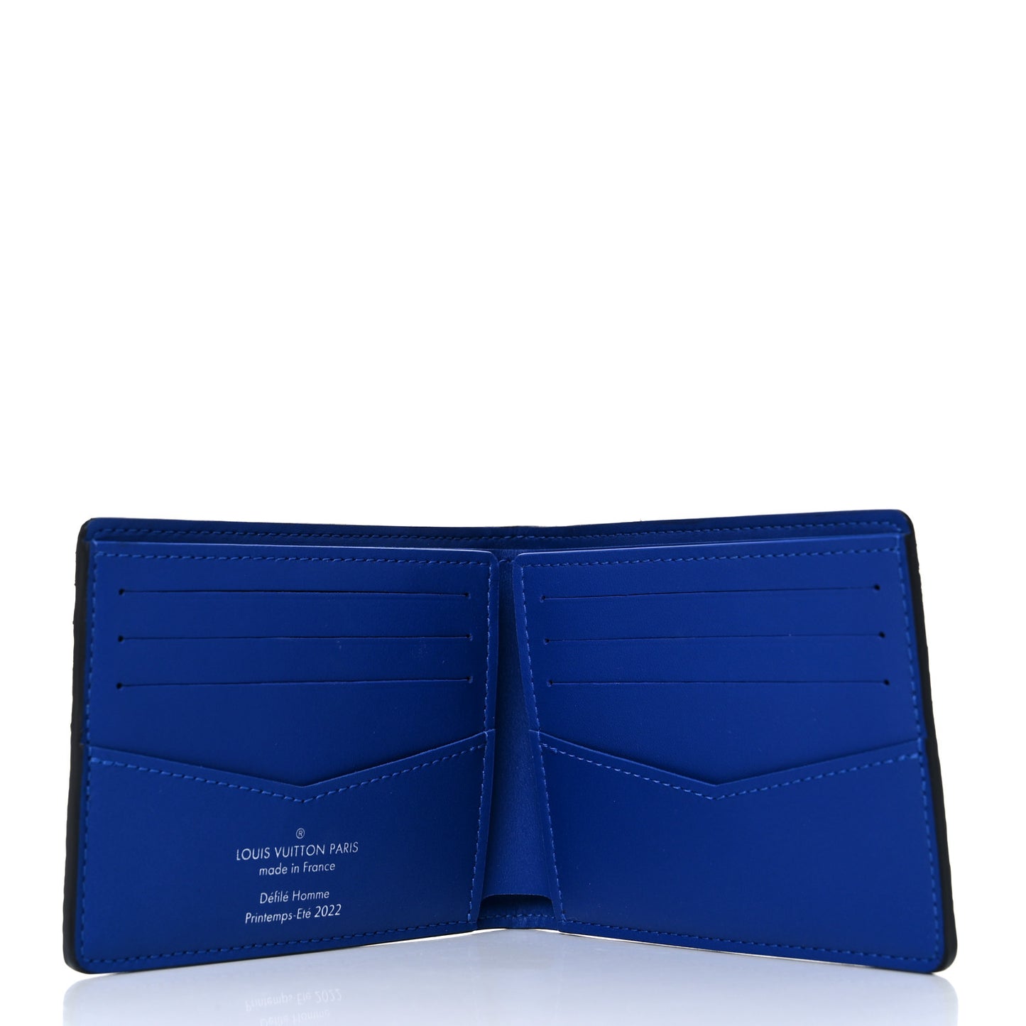 Taurillon Illusion Slender Wallet Bleu Vert
